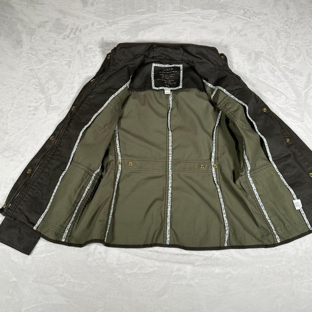 J. Crew Relaxed Boyfriend Field Jacket Women XS Full Zip Snap Adjustable Waist - Picture 5 of 11
